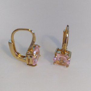 Delicate Peach Rhinestone Earrings